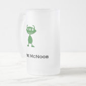 Triple Eye Newbie McNoob grün Mattglas Bierglas (Vorderseite Links)