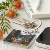 Triple Falls DuPont Staat Forest NC Fotografisch Schlüsselanhänger (Vorderseite rechts)