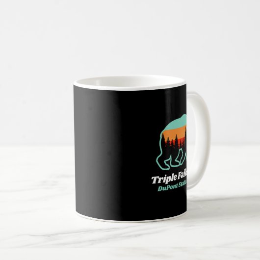 Triple Falls Trail Dupont Staat Forest Bear Souven Kaffeetasse (VorderseiteRechts)