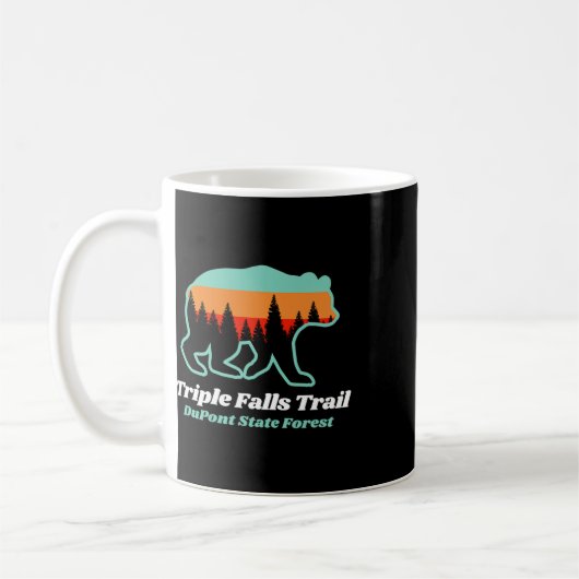 Triple Falls Trail Dupont Staat Forest Bear Souven Kaffeetasse (Links)