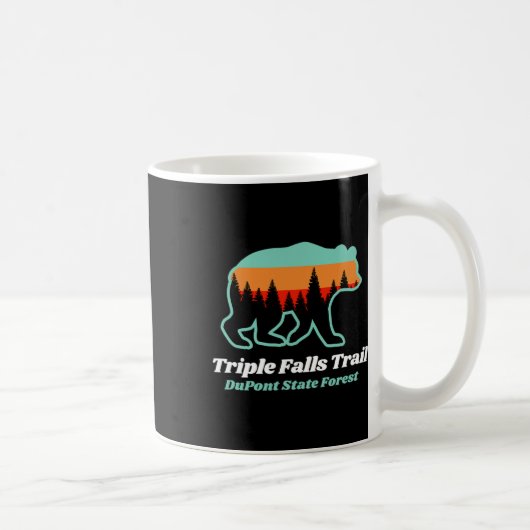 Triple Falls Trail Dupont Staat Forest Bear Souven Kaffeetasse (Rechts)
