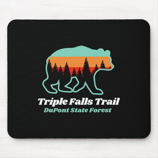 Triple Falls Trail Dupont Staat Forest Bear Souven Mousepad (Vorne)