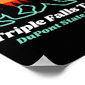 Triple Falls Trail Dupont Staat Forest Bear Souven Poster (Ecke)