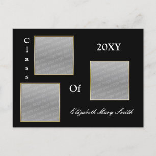 TRIPLE FOTO Gold Abschluss Einladung