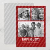 Triple Foto Holiday Card Feiertagskarte (Vorne/Hinten)