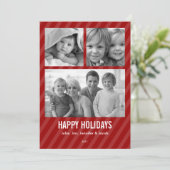 Triple Foto Holiday Card Feiertagskarte (Stehend Vorderseite)