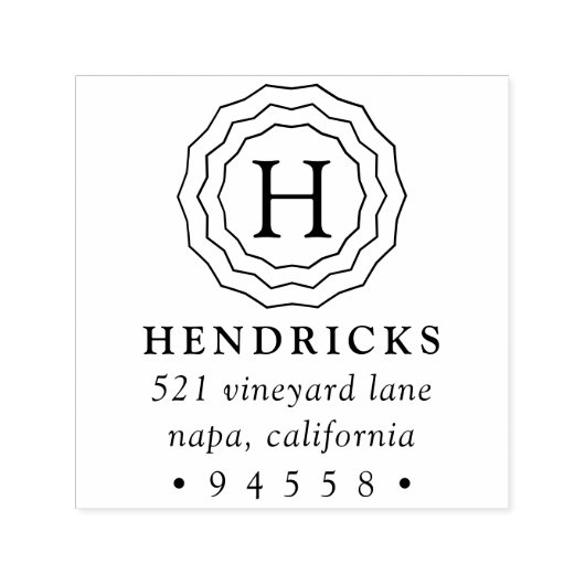 Triple-Frame Monogram-Rücksendeadresse Permastempel (Design)