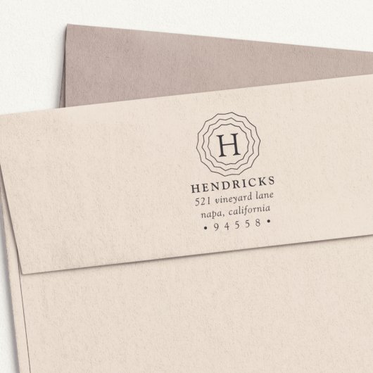 Triple-Frame Monogram-Rücksendeadresse Permastempel