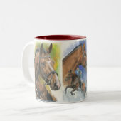 Triple Gaited Horses Zweifarbige Tasse (Vorderseite Links)