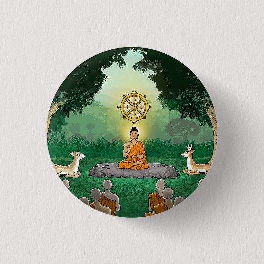 Triple Gems: Buddha, Dharma, Sangha Button (Vorderseite)