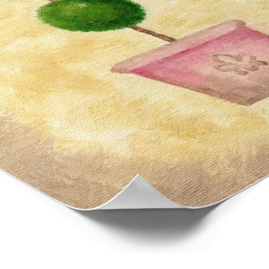 Triple Globe Topiary Art Print Poster (Ecke)