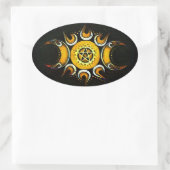 Triple Goddess Crowned - Dunkel Ovaler Aufkleber (Tasche)
