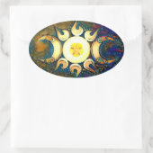 Triple Goddess Crowned - Göttliche Gewerkschaft Ovaler Aufkleber (Tasche)