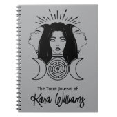 Triple Goddess Hecate Black & Grey Wicca Tarot Notizblock (Vorderseite)