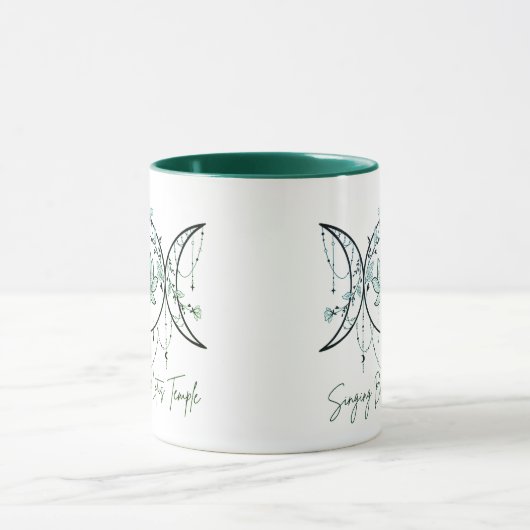 Triple Goddess & Lotus Green Mug Tasse (Zentrum)