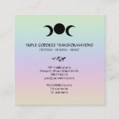 *~* Triple Goddess Luna Moon Magic Boho Regenbogen Quadratische Visitenkarte (Rückseite)