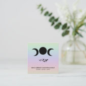 *~* Triple Goddess Luna Moon Magic Boho Regenbogen Quadratische Visitenkarte (Stehend Vorderseite)