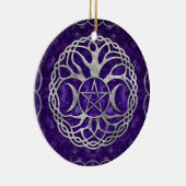 Triple Goddess mit Pentagram und Baum des Lebens Keramik Ornament (Rechts)