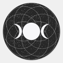 Triple Goddess Moon auf schwarz