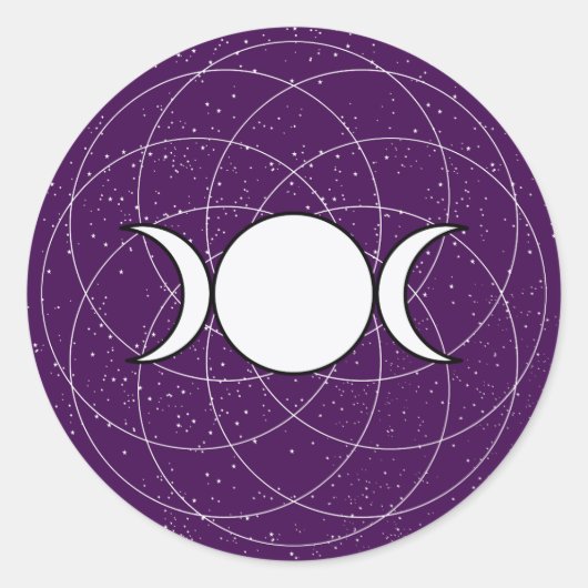 Triple Goddess Moon Runder Aufkleber (Vorderseite)