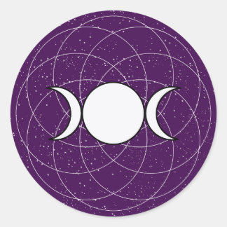 Triple Goddess Moon Runder Aufkleber