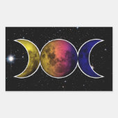 Triple Goddess Moon Symbol Rechteckiger Aufkleber (Vorderseite)