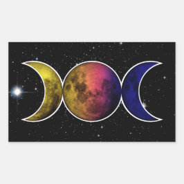 Triple Goddess Moon Symbol Rechteckiger Aufkleber