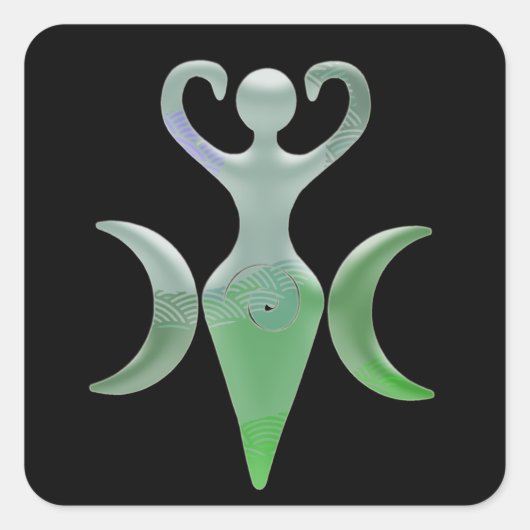 Triple Goddess Quadratischer Aufkleber (Vorderseite)