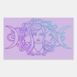 Triple Goddess Rechteckiger Aufkleber