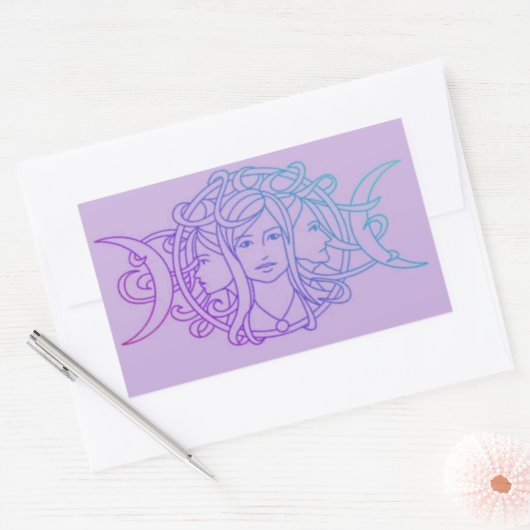 Triple Goddess Rechteckiger Aufkleber (Umschlag)