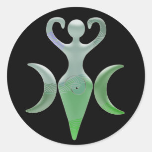 Triple Goddess Runder Aufkleber