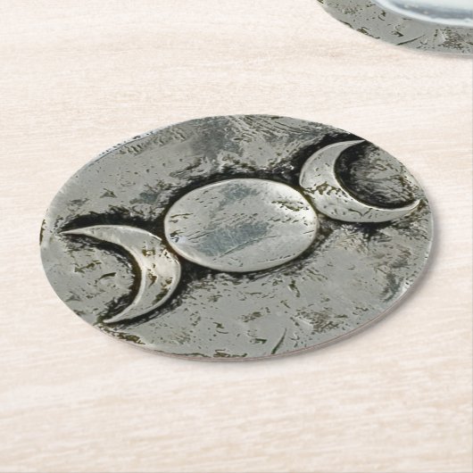 Triple Goddess Runder Pappuntersetzer (Angewinkelt)