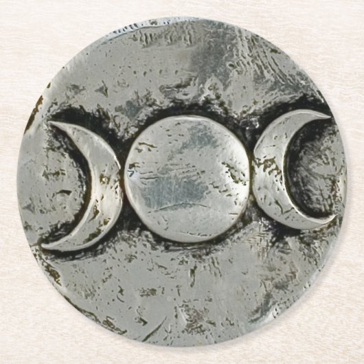 Triple Goddess Runder Pappuntersetzer (Vorderseite)