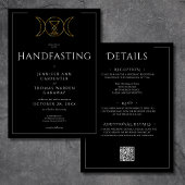 Triple Goddess Wiccan Moon Black Handfast zwei Sei Einladung