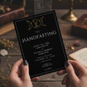 Triple Goddess Wiccan Moon Black Handfast zwei Sei Einladung