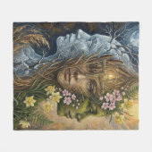 Triple Goddess Winter to Spring Imbolc Fantasy Art Fleecedecke (Vorderseite (Horizontal))