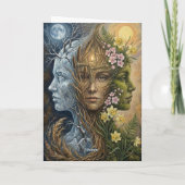 Triple Goddess Winter to Spring Imbolc Fantasy Art Karte (Rückseite)