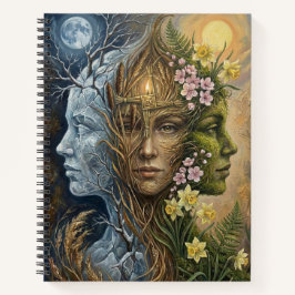 Triple Goddess Winter to Spring Imbolc Fantasy Art Notizblock
