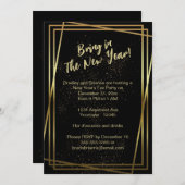 Triple-Goldrahmen Silvesterparty Einladung (Vorne/Hinten)