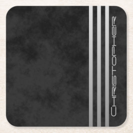* Triple Gradient Bars für Monogramm auf schwarz g Rechteckiger Pappuntersetzer