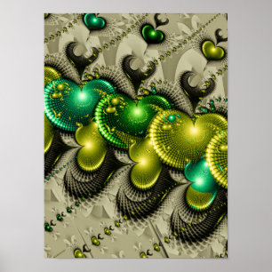 Triple Hearts Muster Poster