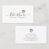 Triple Hearts und Crown Script Wedding Planner Visitenkarte (Vorne/Hinten)