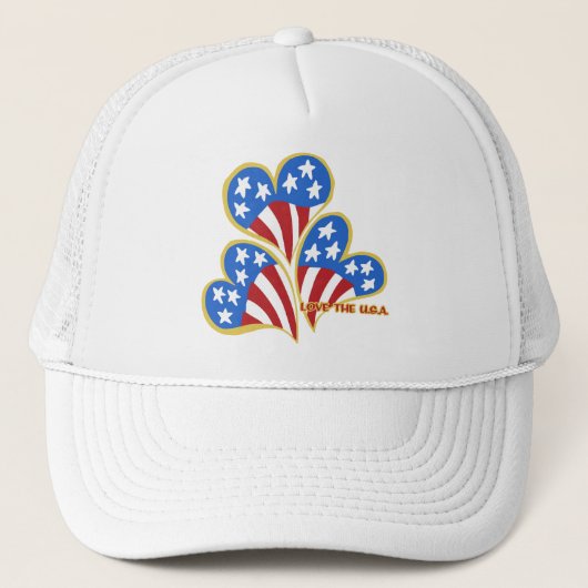 Triple Hearts USA Trucker Hat Truckerkappe (Vorderseite)