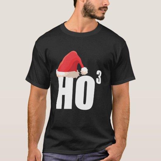Triple Ho Ho Third Power Math Nerd Funny Christmas T-Shirt (Vorderseite)