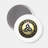 Triple Horn von Odin Magnet (Vorderseite/Rückseite)