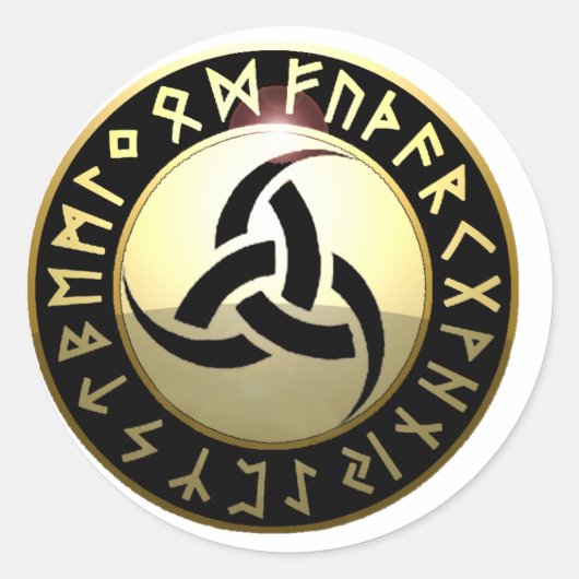 Triple Horn von Odin Runder Aufkleber (Vorderseite)