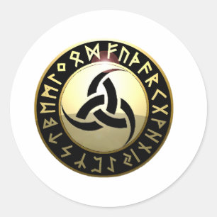 Triple Horn von Odin Runder Aufkleber