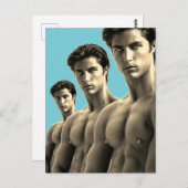 Triple Hunks Postkarte (Vorne/Hinten)