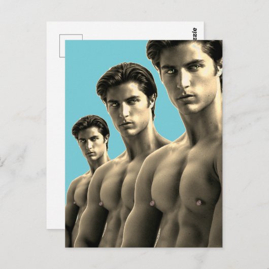 Triple Hunks Postkarte (Vorne/Hinten)