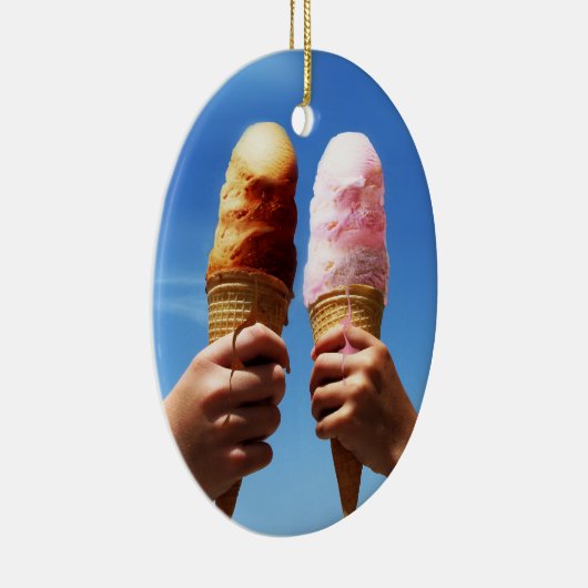 Triple Ice Cream Cones Keramik Ornament (Rechts)